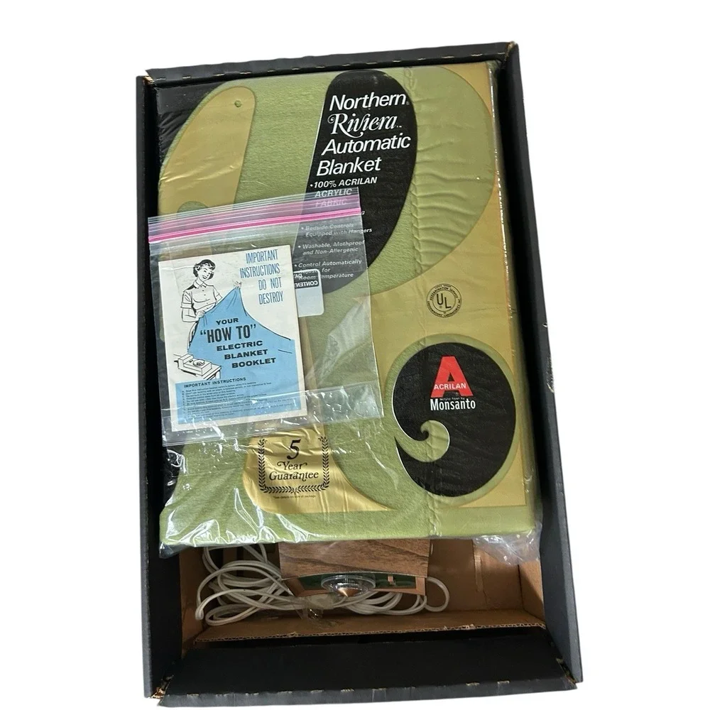 Northern Riviera Automatic Blanket‎ Acrylic Green Full Size 80X84
